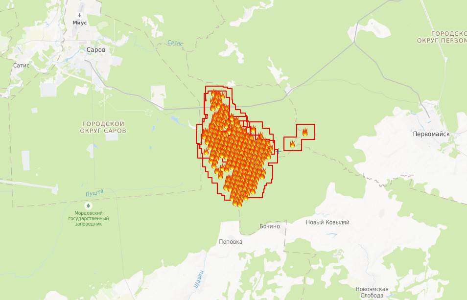 Карта пожаров нижегородской области