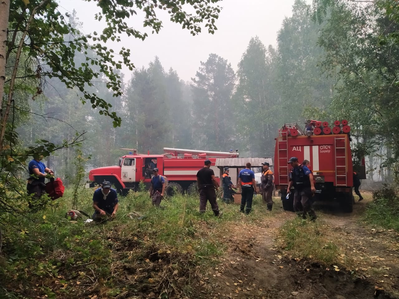 Жители Пышмы просят, чтобы власти направили больше спасателей на тушение пожара