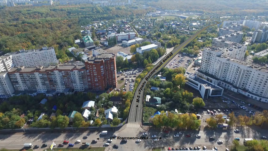 Новая дорога будет выходить на улицу Комсомольскую Новая дорога будет выходить на улицу Комсомольскую