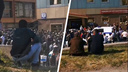 Толпа собралась около миграционного центра на Есенина — на место прибыла полиция
