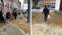 Загребая песок ногами: улица Комсомольская оскандалилась через сутки после ремонта