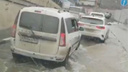 В Ростове затопило проспект Сиверса — автомобили стоят в пробке
