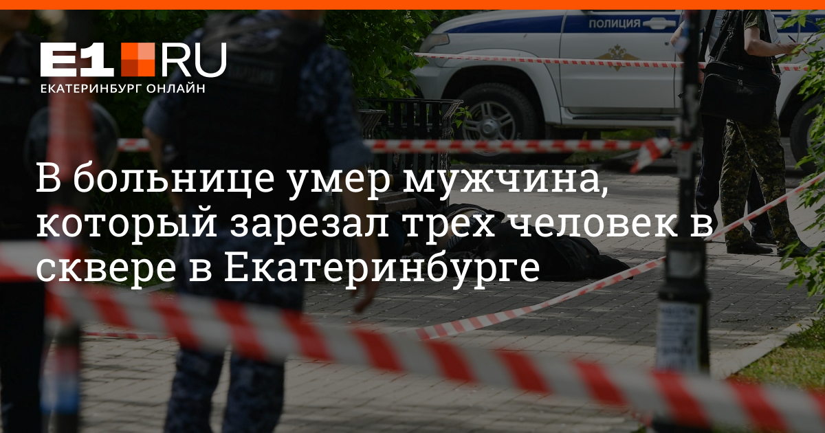 Мясников умер в больнице. Кровавая резня в Екатеринбурге. Поножовщина в парке 3 парня.