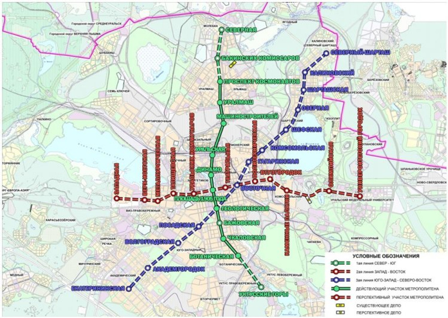 Схема метро екатеринбурга 2022 года на карте