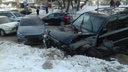 Пять машин сошлись в жёстком ДТП на Кропоткина: есть пострадавший