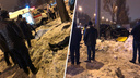 «Люди лежали в сугробе»: на Московском шоссе Hyundai протаранил ограждения и перевернулся