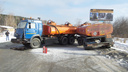 На Сибирском тракте из-за аварии с ГАЗелью загорелся бензовоз