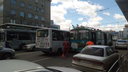ДТП с маршруткой и троллейбусом заблокировало движение по проспекту Маркса