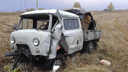 В Самарской области водитель «УАЗ-Фермер» въехал в знак на встречке и улетел в кювет