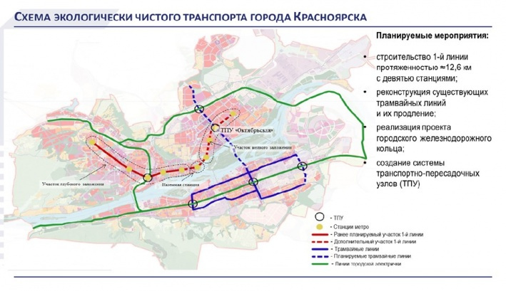 Схема метро, трамвая и кольцевой электрички<br><br>