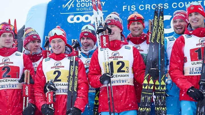 Команда свердловского лыжника Евгения Белова выиграла этап Кубка мира в эстафете