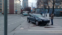 В центре Перми Porsche Cayenne врезался в автобус. Видео