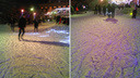 «Конёк до льда не достаёт»: метель испортила новосибирцам выходной на главном городском катке
