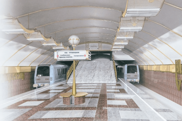 Эскиз вестибюля станции метро «Самарская»