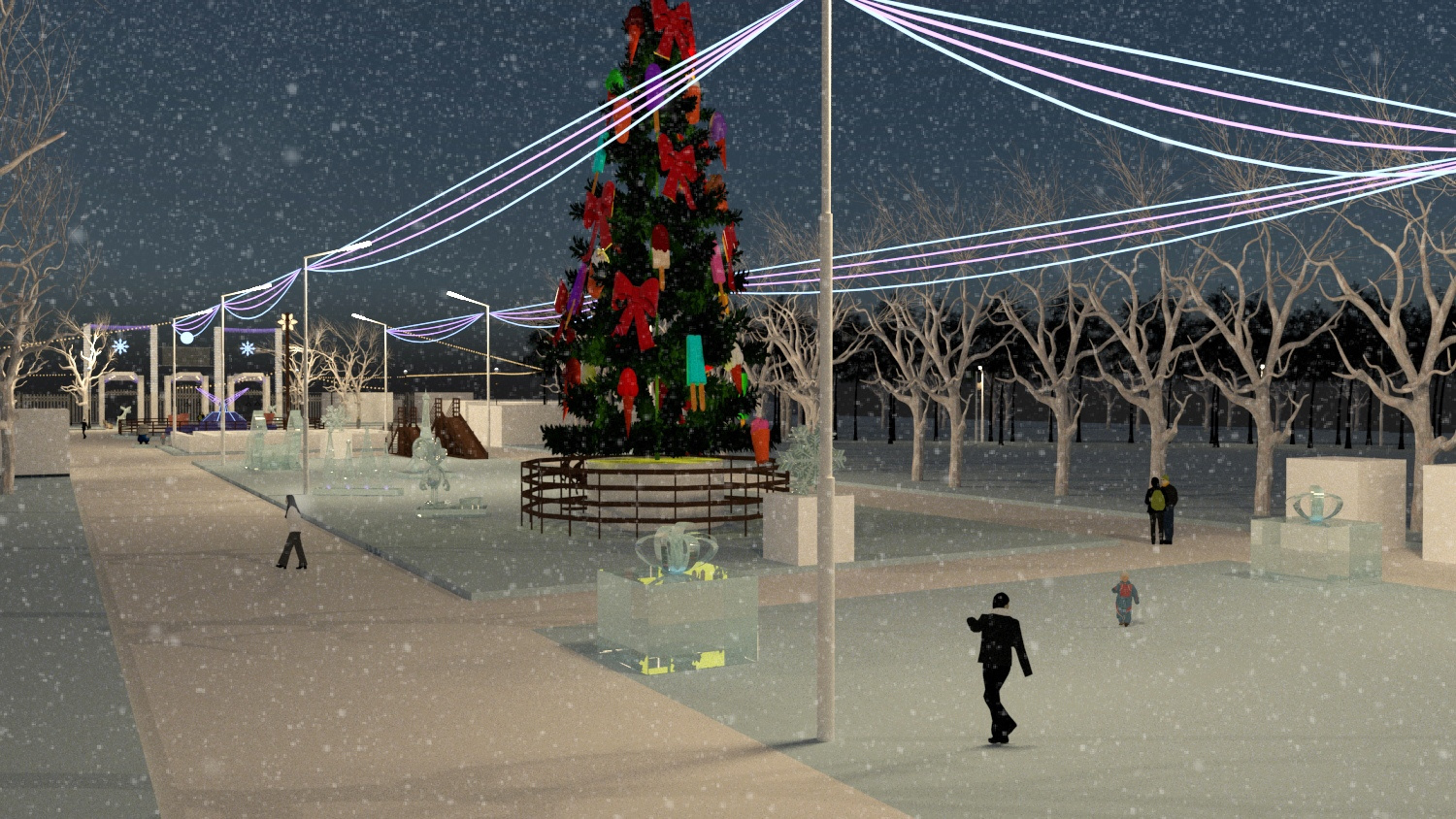 На центральной аллее в парке имени 30-летия ВЛКСМ установят 18-метровую елку