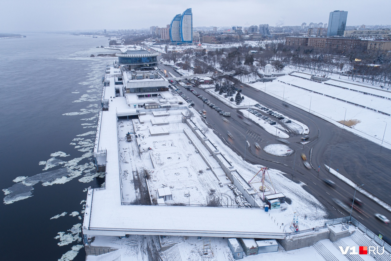 набережная волгограда зимой