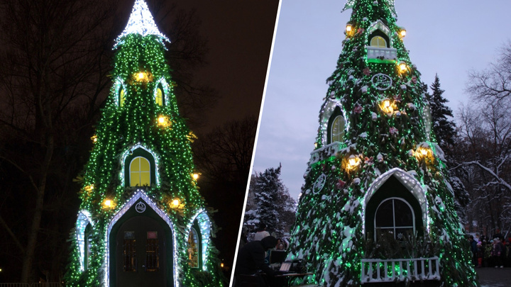 В Центральном парке готовят елку-дом для Деда Мороза
