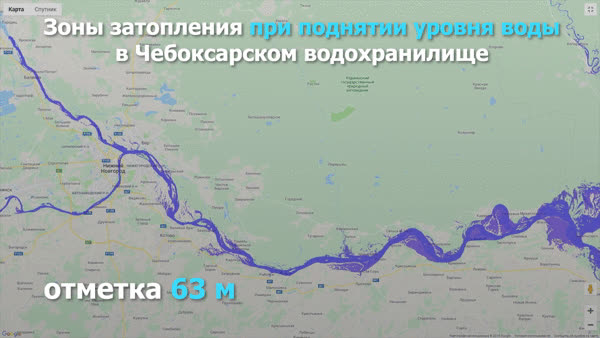 Чебоксарское водохранилище карта