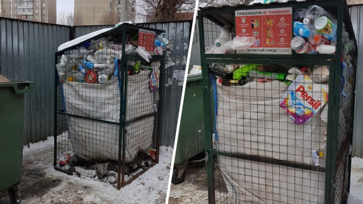 В Челябинске решили оставить часть сетчатых контейнеров для раздельного сбора мусора
