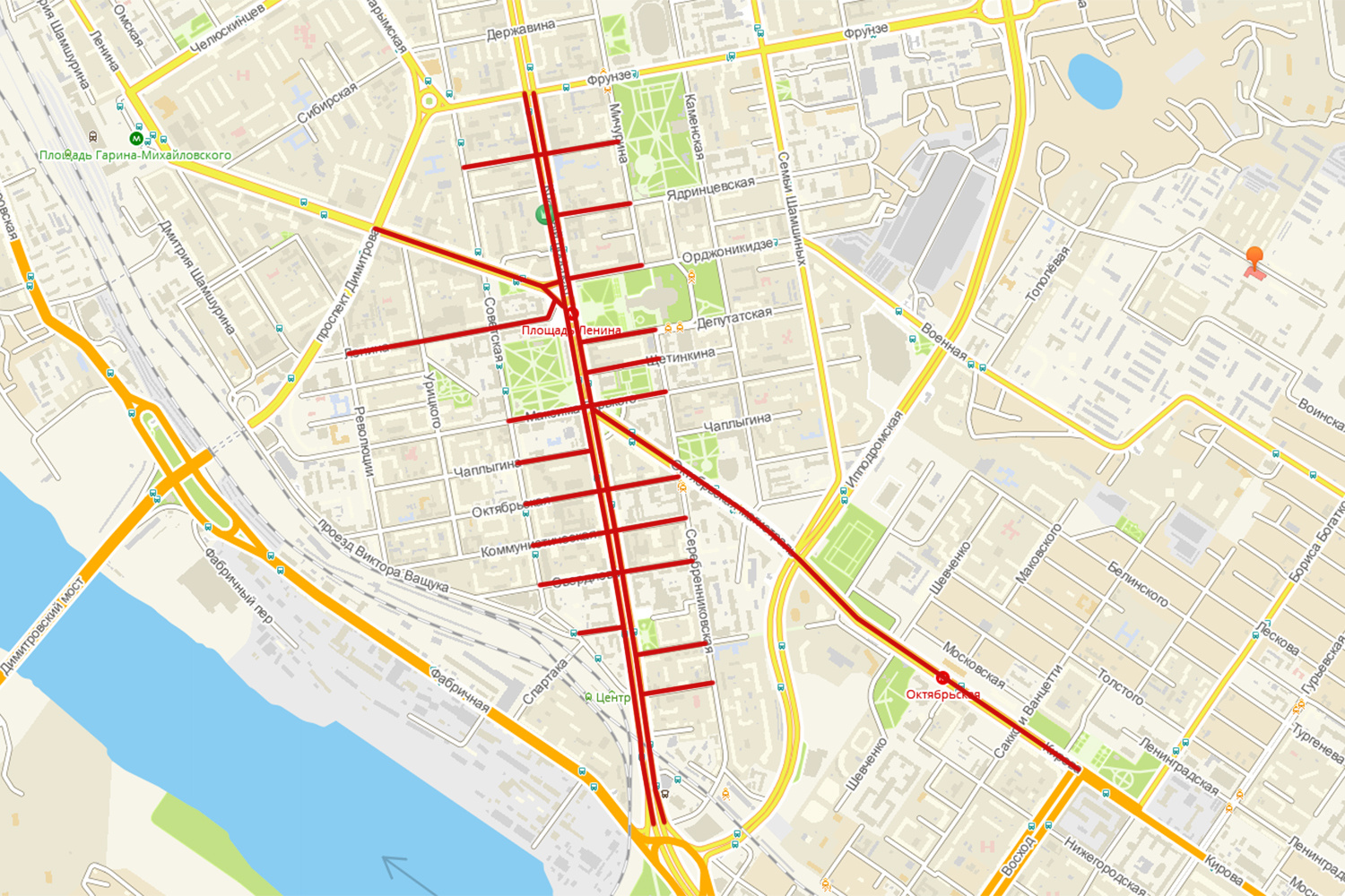 Перекрытия всех улиц, кроме улицы Ленина, будут с 9 до 22 часов 16 сентября. Перекрытие улицы Ленина — с 19:30 15 сентября до 05:00 17 сентября