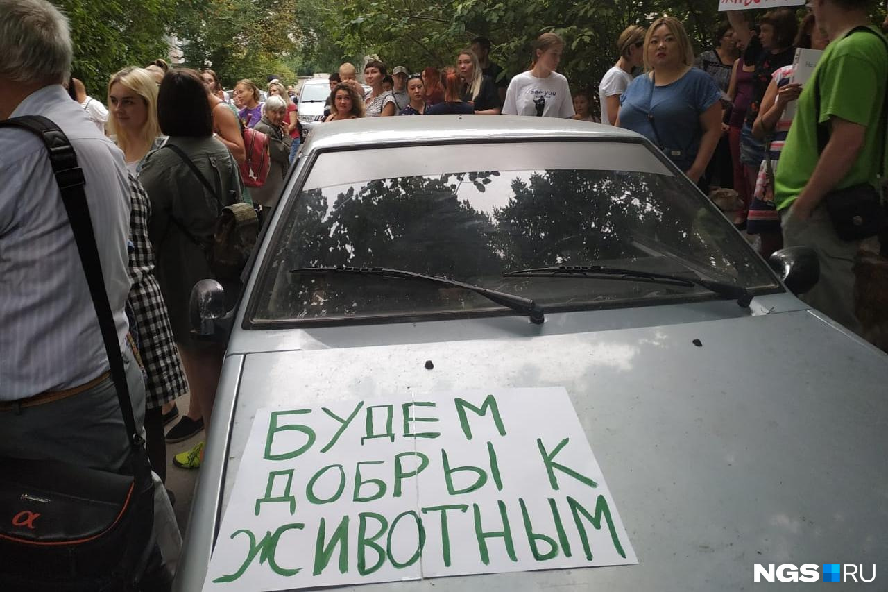 На пикет в отдалённый микрорайон Новосибирска некоторые приехали на машинах