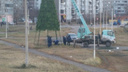 Первую новогоднюю елку Красноярска стали устанавливать на КрАЗе