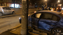 BMW, Mitsubishi и столб: ночью в Самаре произошло серьёзное ДТП