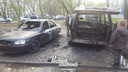 В Ростове на Западном возле 112-й школы сгорели три автомобиля