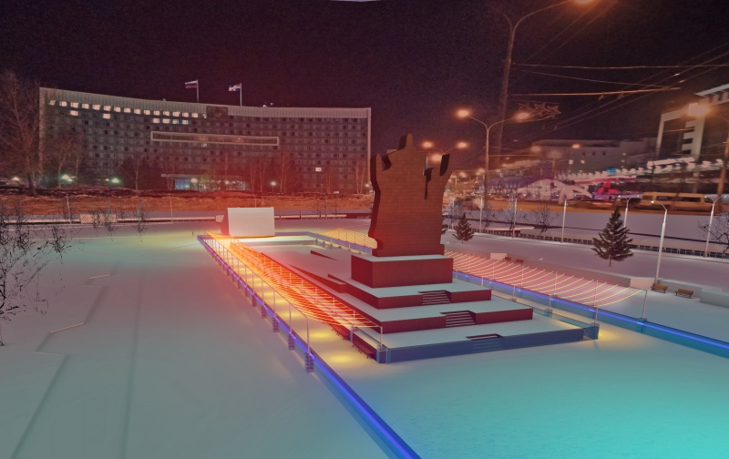 Так будет выглядеть площадка у памятника «Героям фронта и тыла»