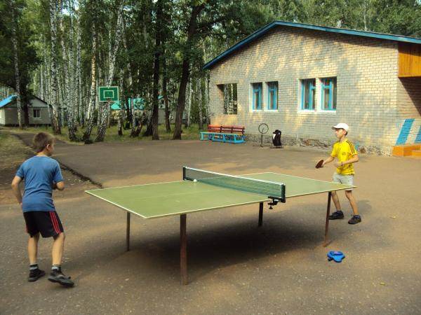 На территории лагеря есть спортивные и детские площадки