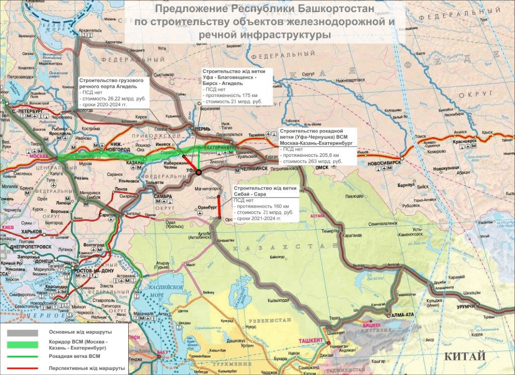 Карта железных дорог башкортостана