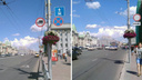 Закрытые цветами дорожные знаки возле мэрии перевесили после публикации НГС