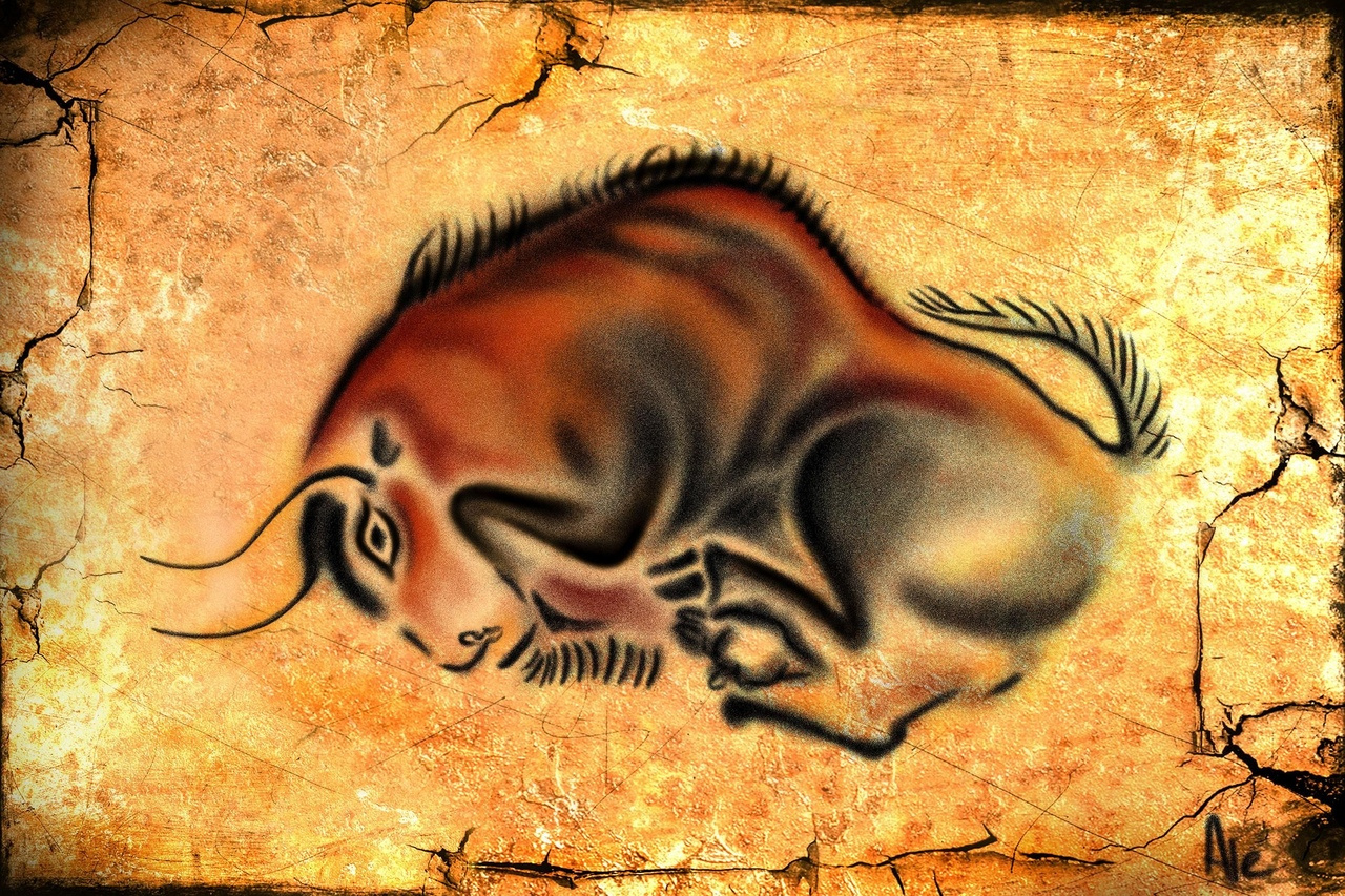 Наскальная живопись мамонт Ляско