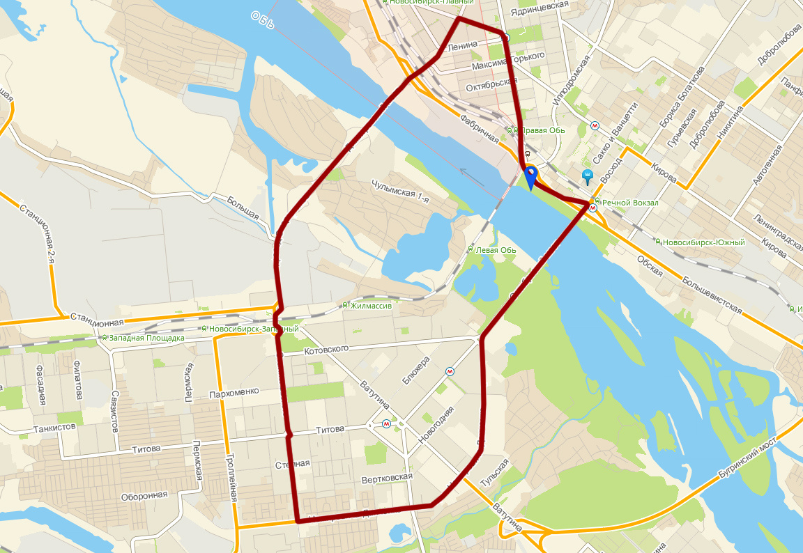 Схема маршрута велопробега