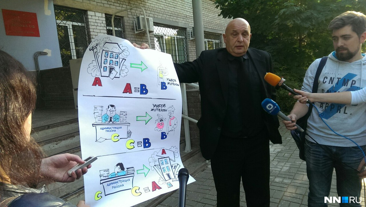 Сергей Лебедев с помощью рисунков доказывает невиновность градоначальника