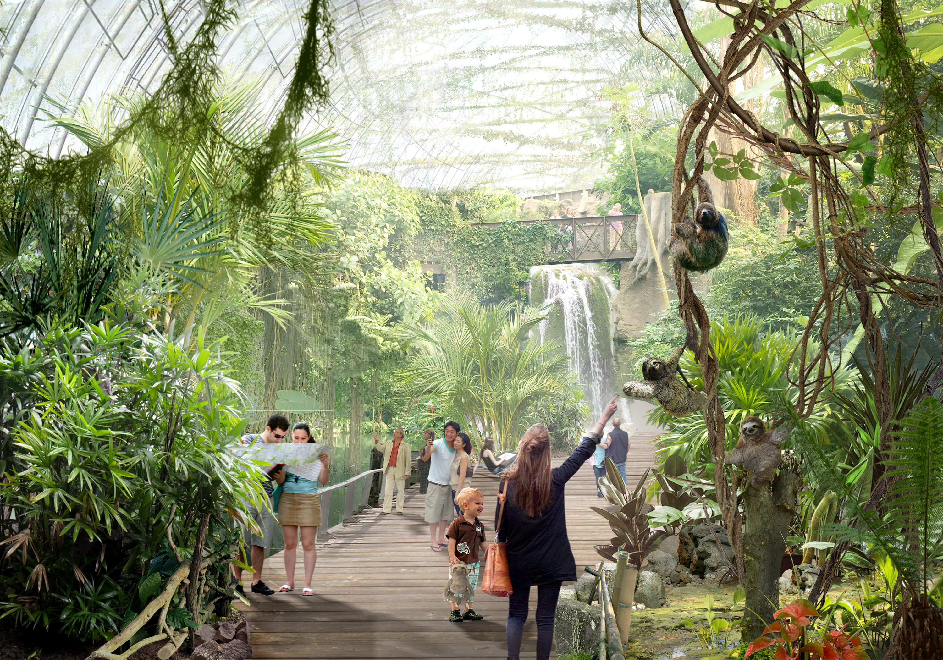 Тропический павильон — первый павильон, который гость посещает в зоопарке. Он сразу оказывается в другом мире 