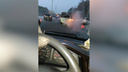Из-за аварии у Академгородка пробка растянулась на 4,5 километра по Бердскому шоссе