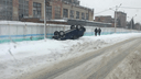 «Хонда» перевернулась на крышу на улице со снежной колеёй