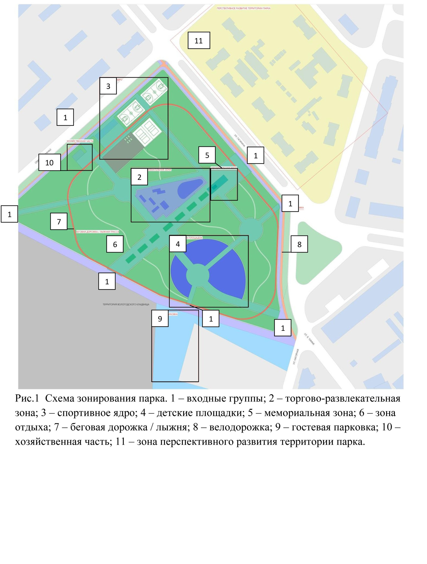 Схема ломоносовского парка