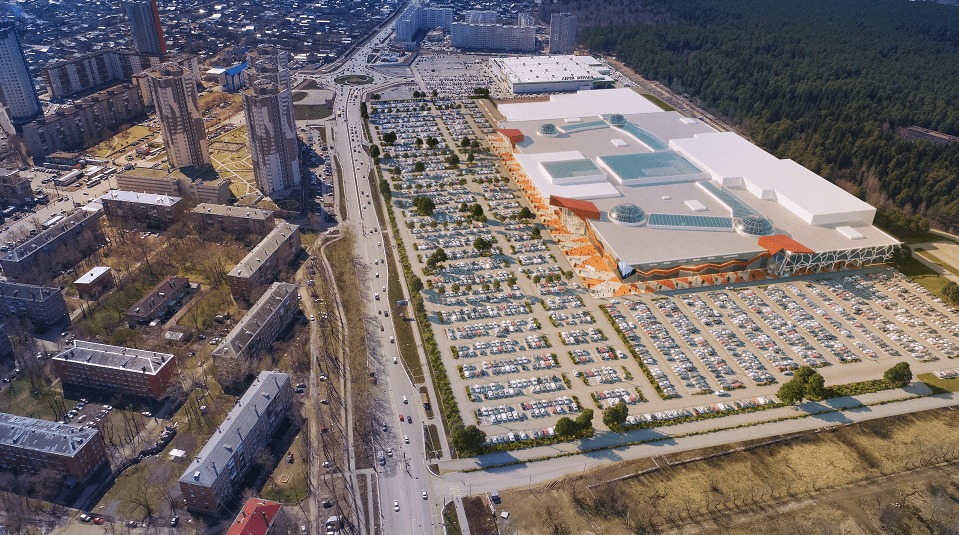 Проект торгового центра. Вид сверху 