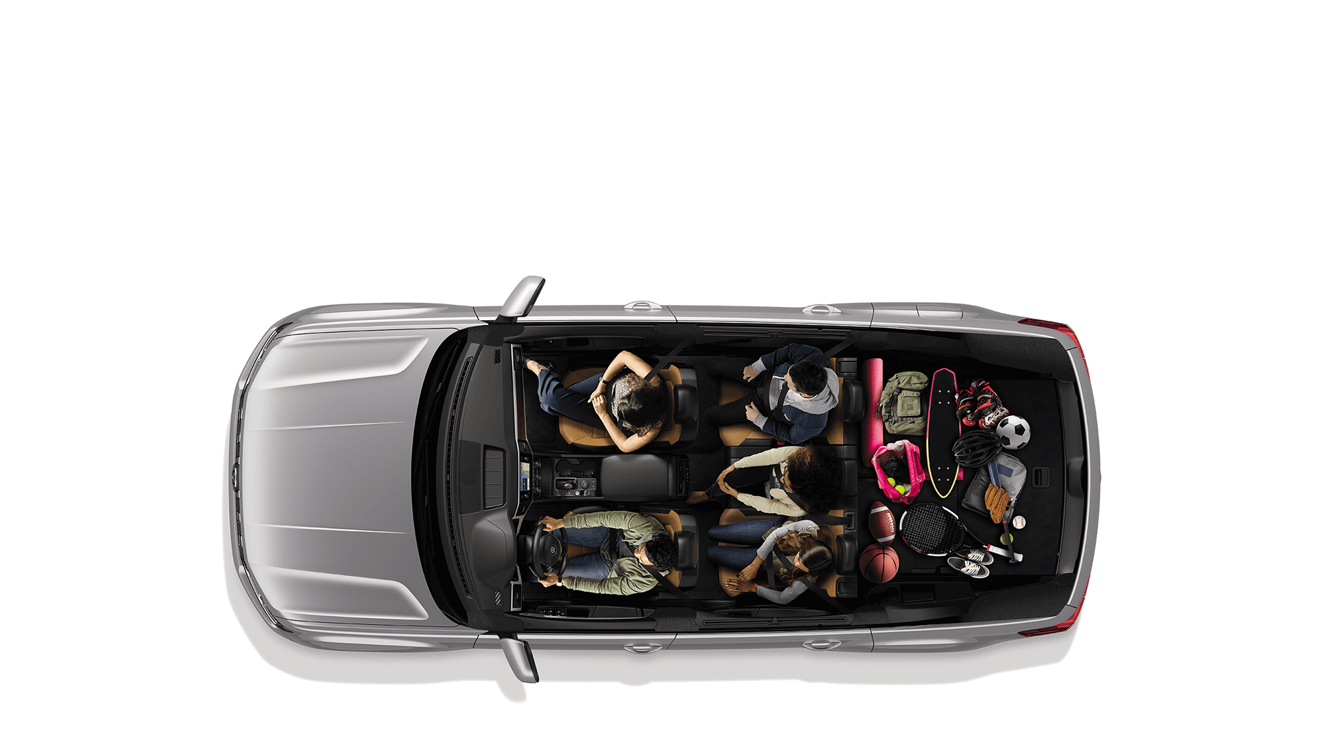 Volkswagen Teramont: 7 сидений, 3 ряда, до 2741 л грузового пространства<br> Volkswagen Teramont: 7 сидений, 3 ряда, до 2741 л грузового пространства<br>