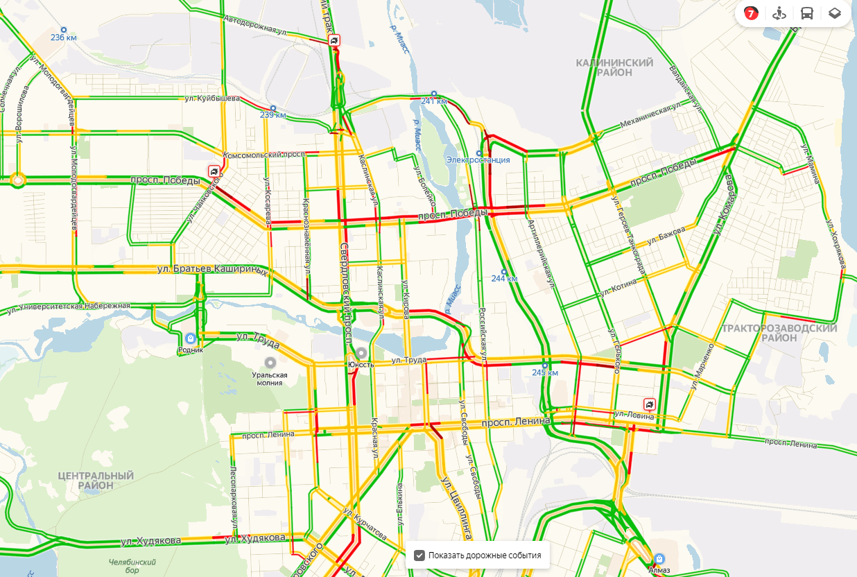 Карта пробок челябинск