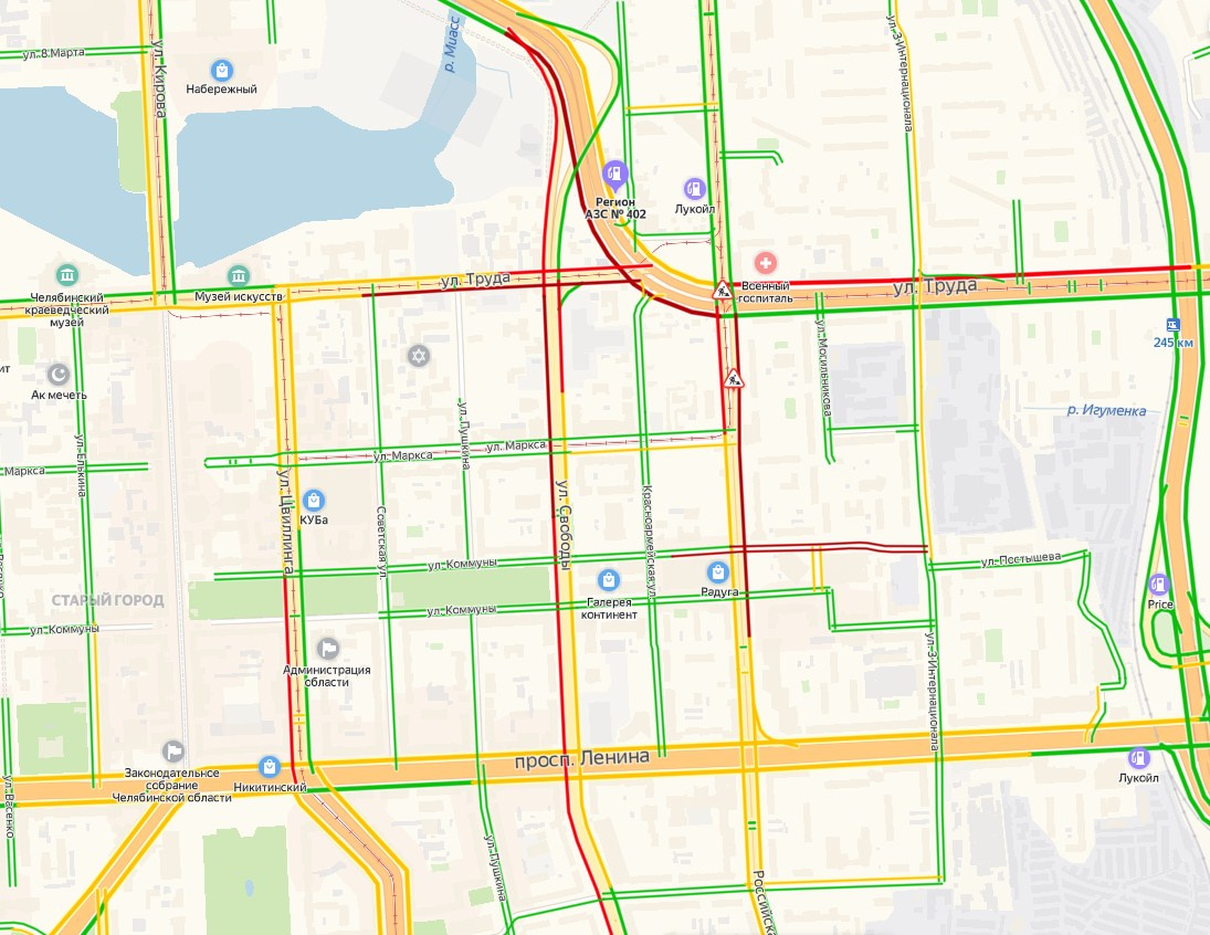 Карта пробок челябинск