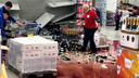 В гипермаркете «Гигант» рухнули полки с бутылками вина