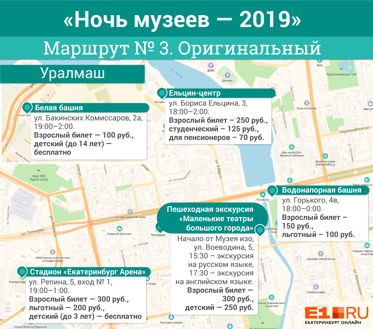 Карта екатеринбурга с музеями