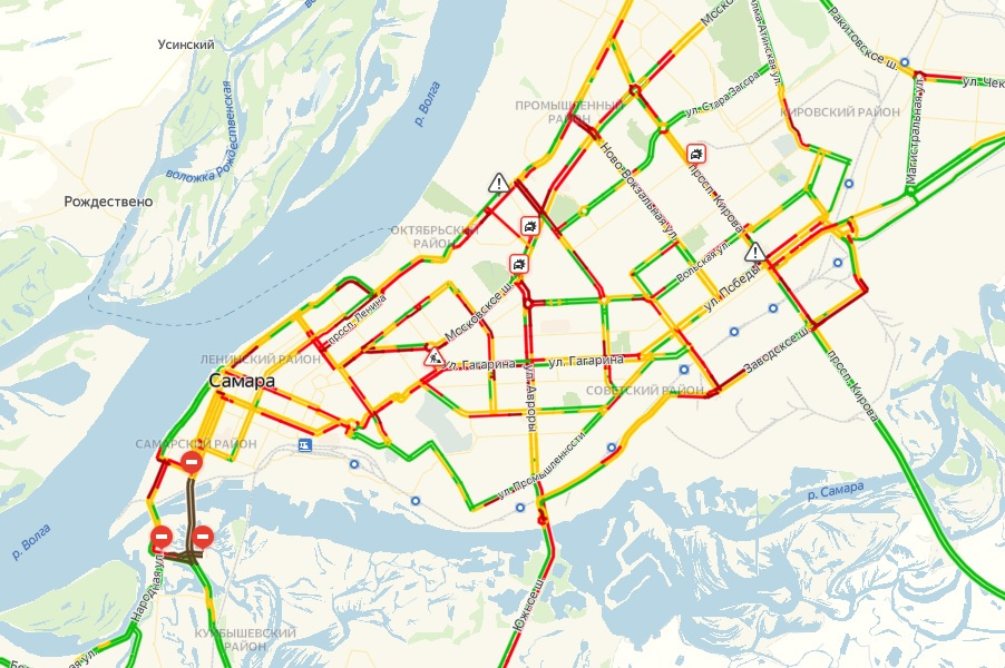 Карта пробки самара сейчас
