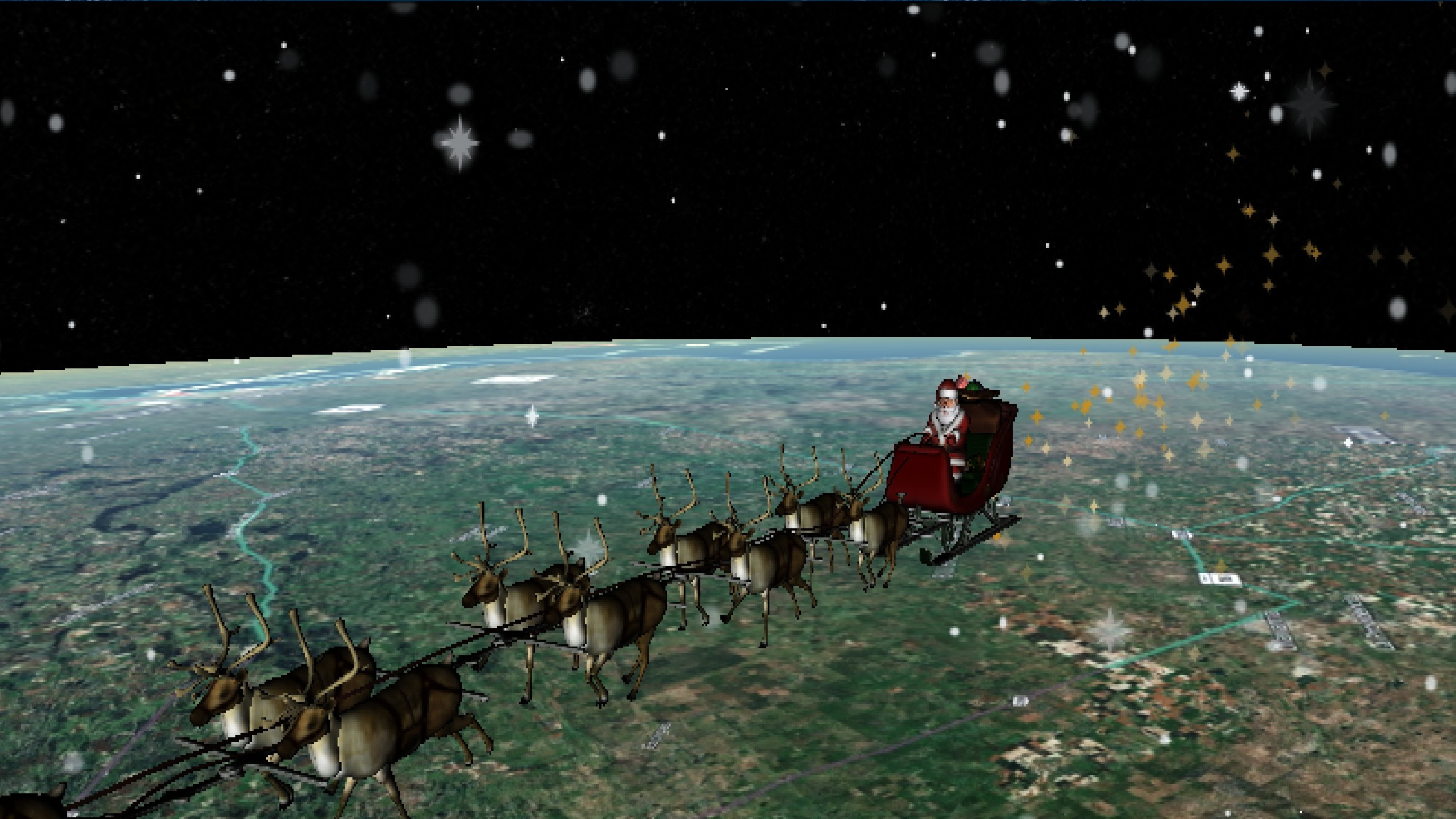 Сейчас упряжка оленей везёт Санта-Клауса по Южной Америке