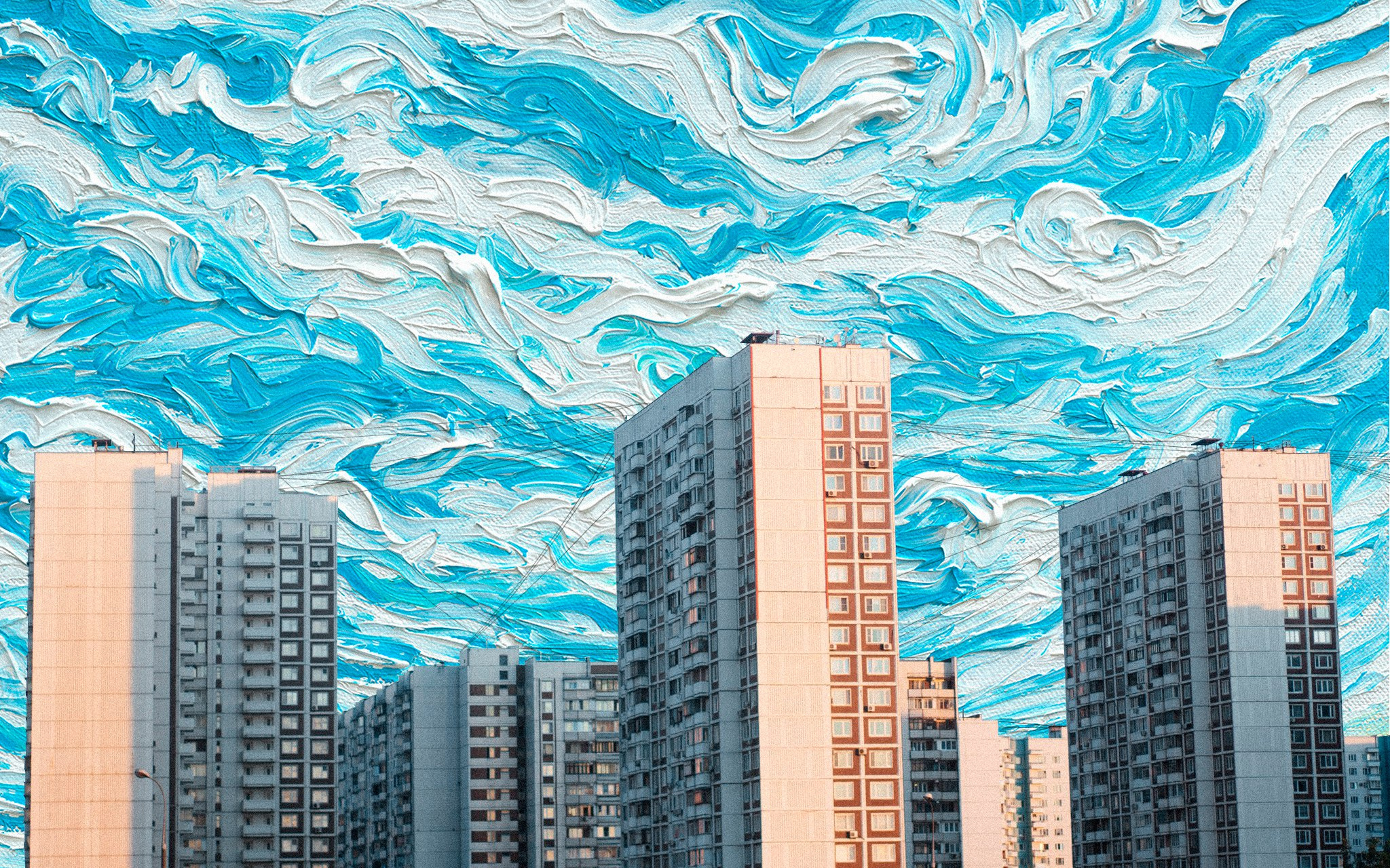 Каждый раз Влад старается максимально реалистично вписать «живописное» небо в городской пейзаж