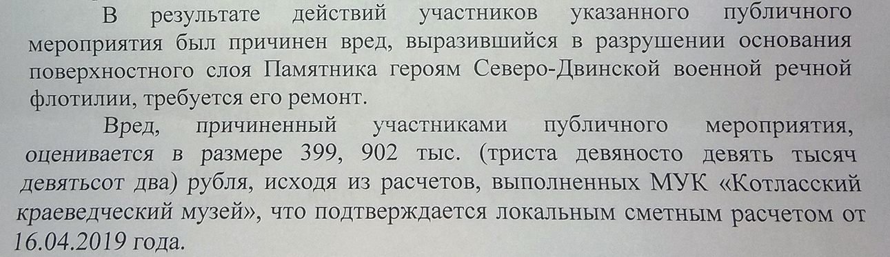 Глава города потребовал с организаторов практически 400 тысяч рублей Глава города потребовал с организаторов практически 400 тысяч рублей