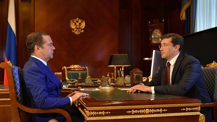 Дмитрий Медведев встретился с главой Нижегородской области Глебом Никитиным